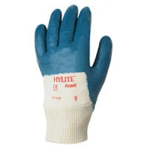 HyLite Palm Coated Gloves, 8.5, Blue