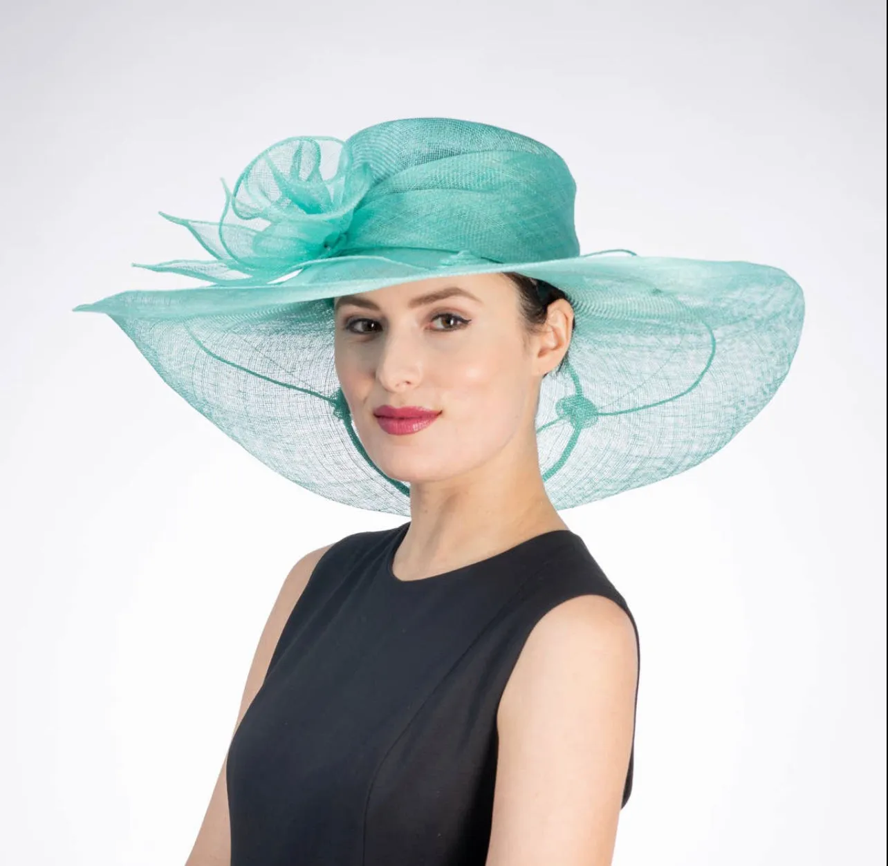 KaKyCo Callalily Wide Brim Adorned Sinamay Hat