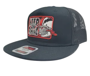 Keep On Riding Bobber Monster Flat Bill Snapback Cap