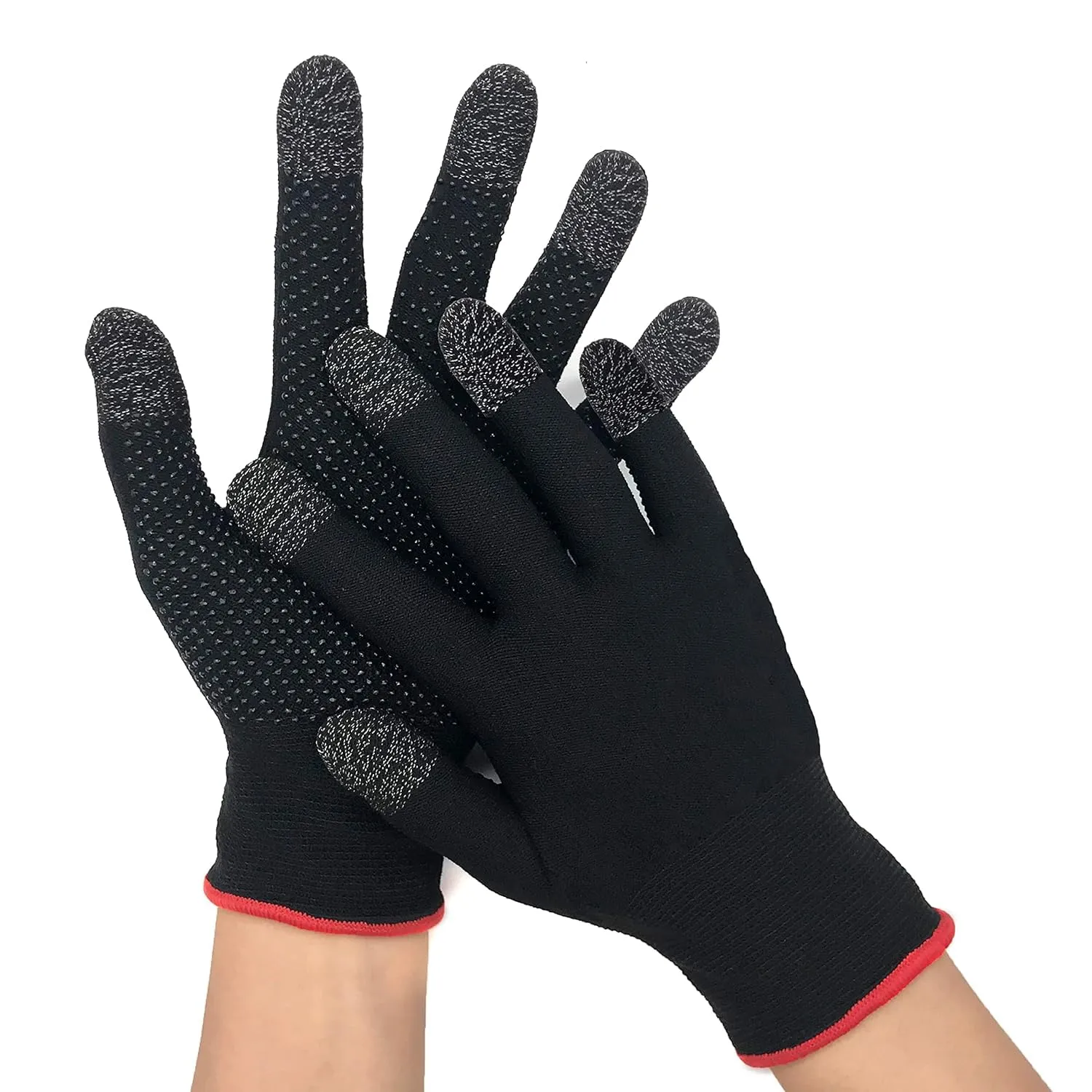 Kuber Industries Non-Slip Warm Five-Finger Touch screen Gaming Gloves (MH-TG001)- Black (Pack Of 6)