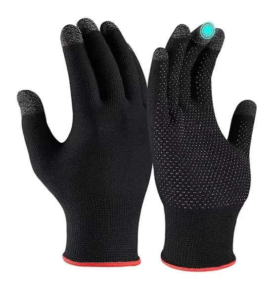 Kuber Industries Non-Slip Warm Five-Finger Touch screen Gaming Gloves (MH-TG001)- Black (Pack Of 6)