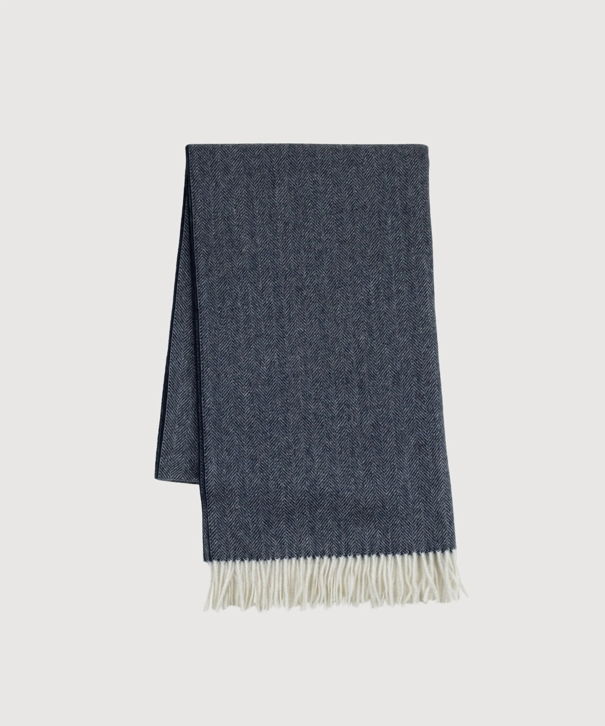 Large Cashmere Herringbone Scarf