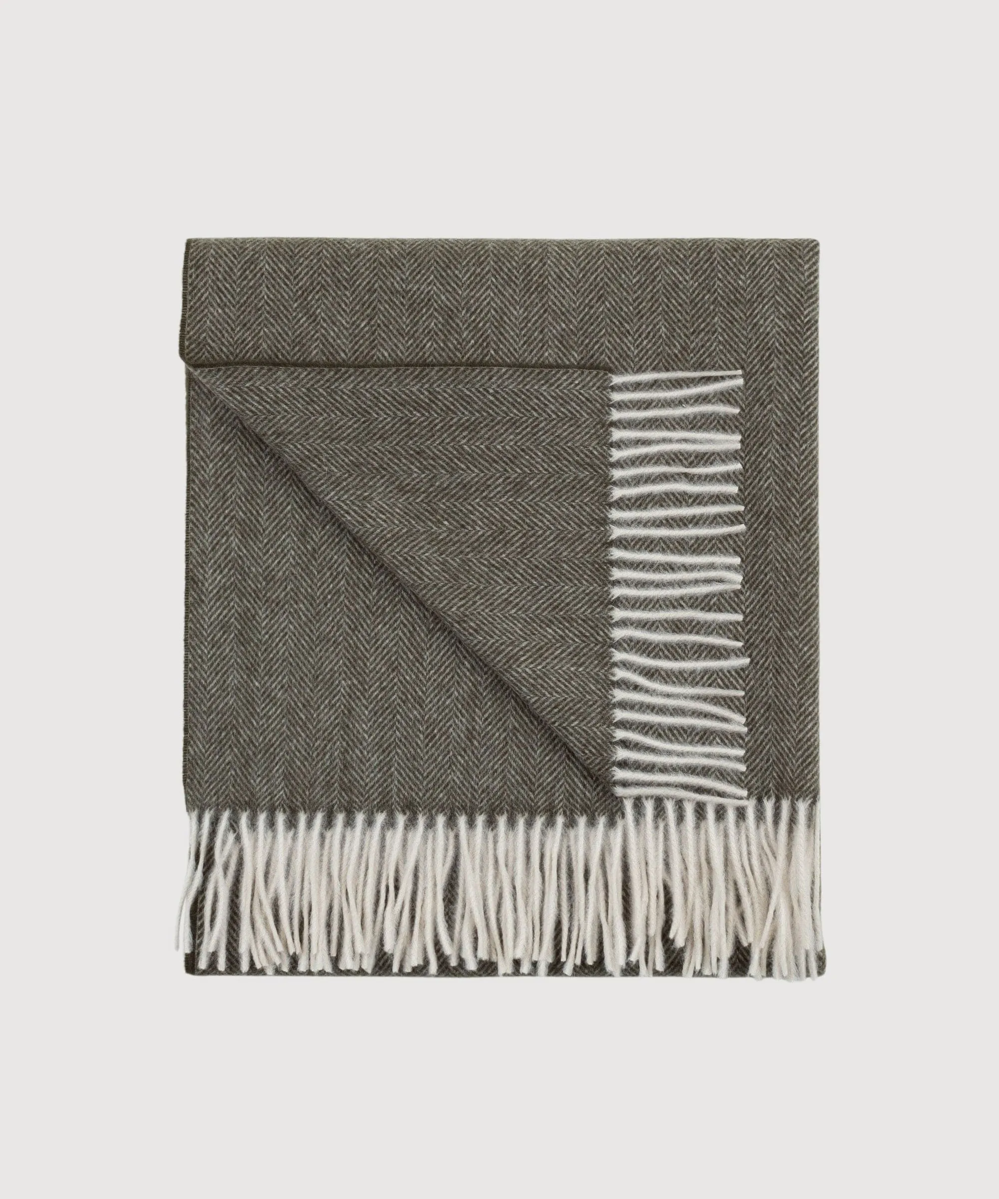 Large Cashmere Herringbone Scarf