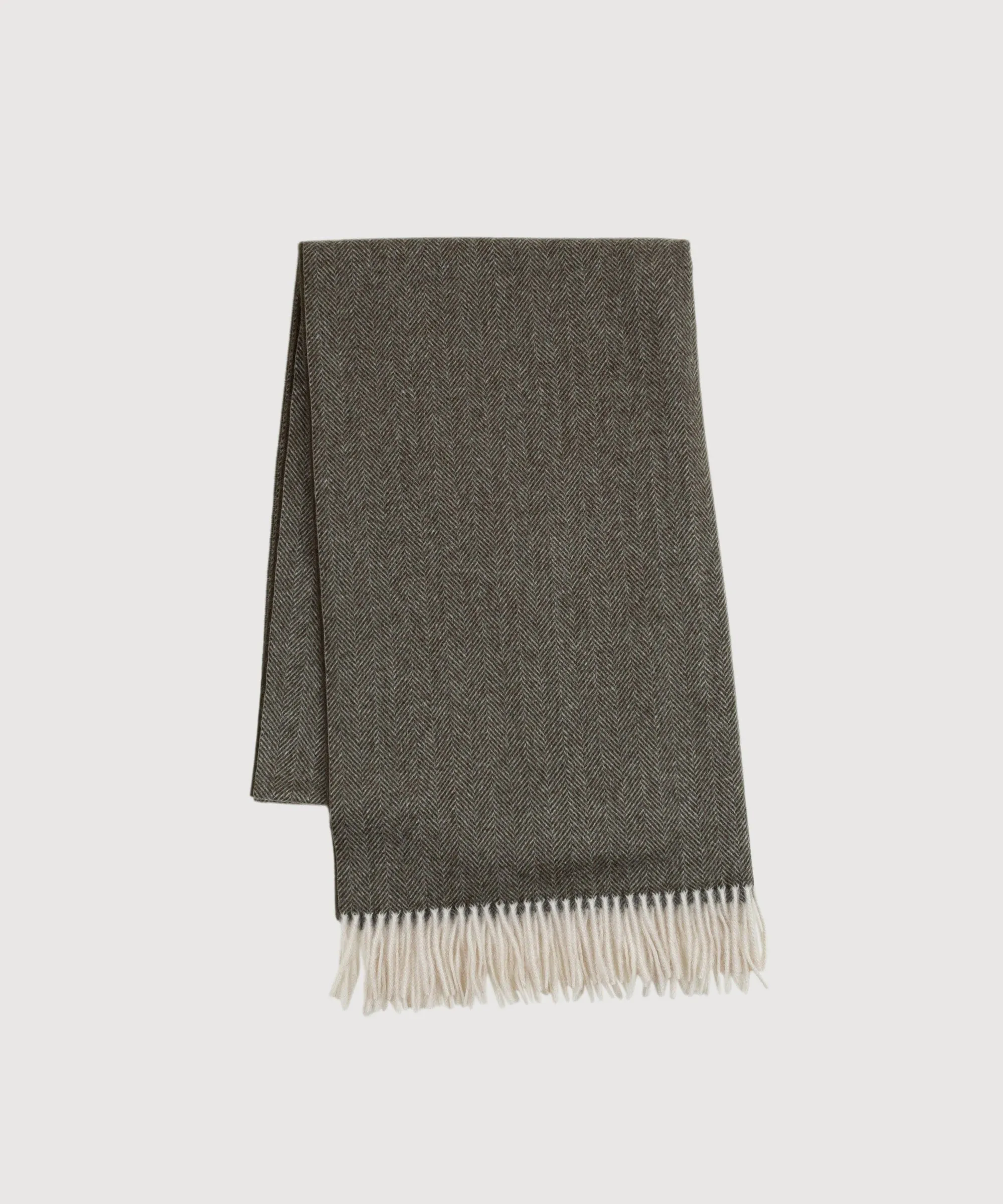 Large Cashmere Herringbone Scarf