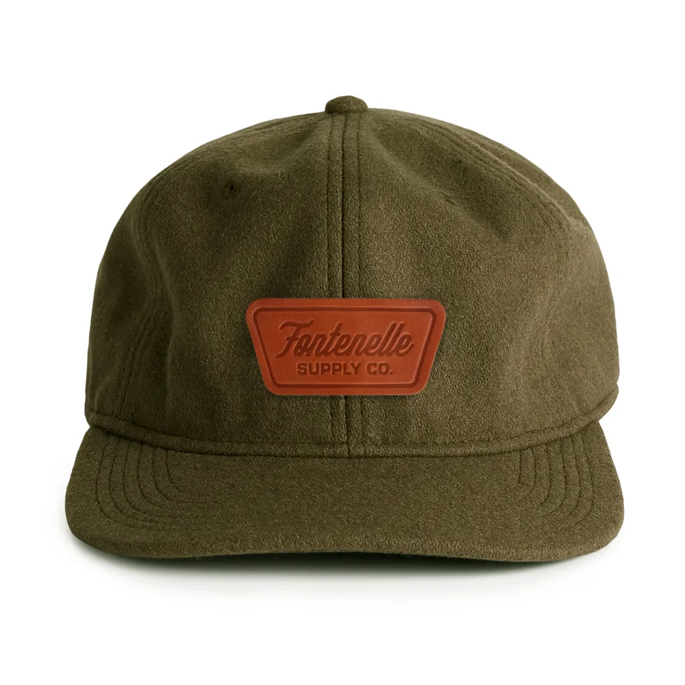 Leather Patch Wool Cap