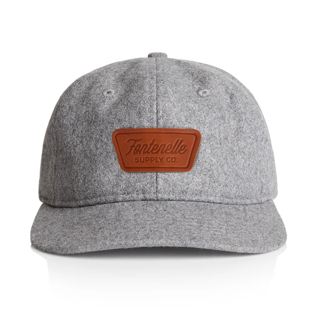 Leather Patch Wool Cap