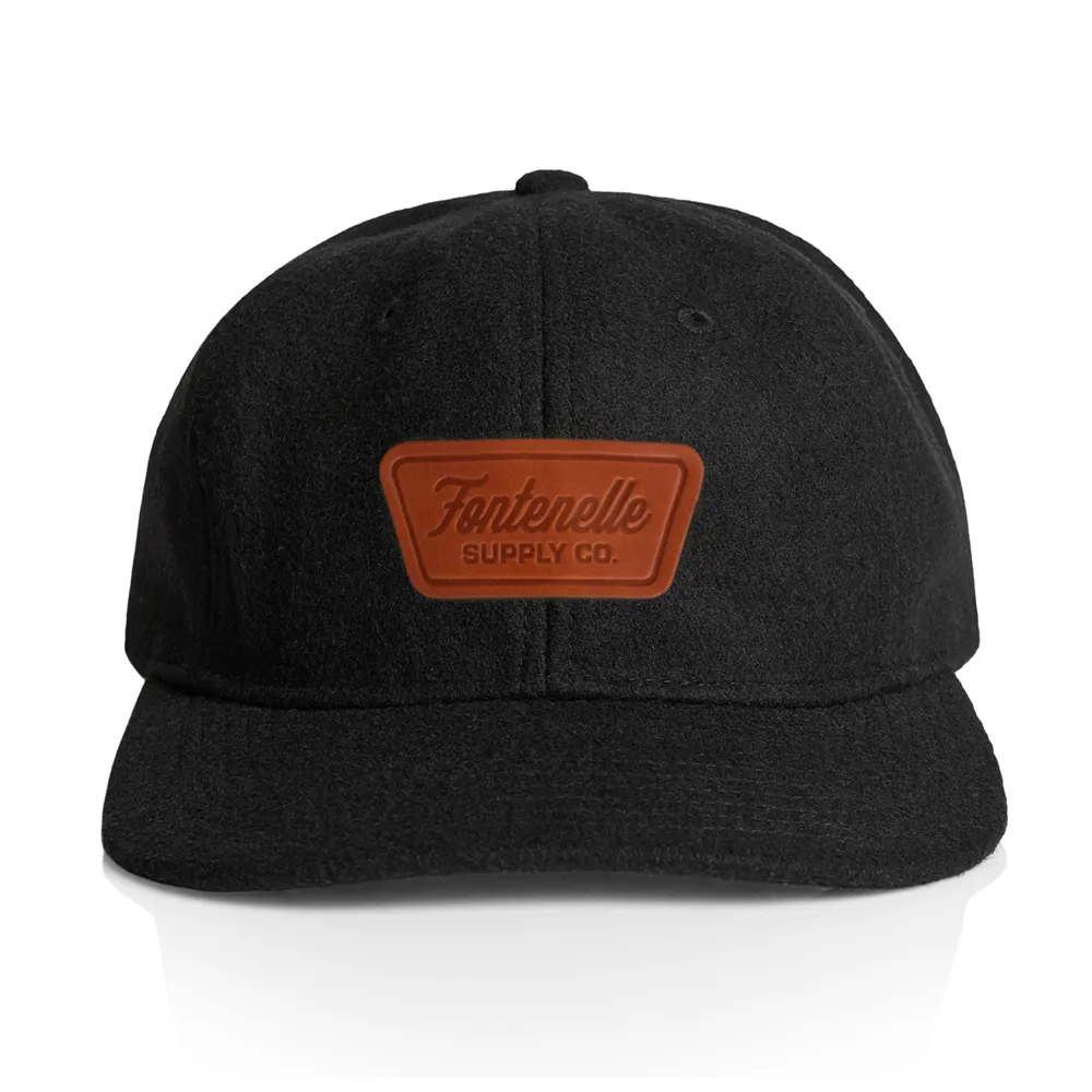 Leather Patch Wool Cap