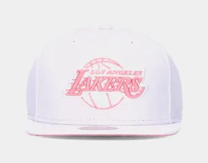 Los Angeles Lakers Summer Suede Snapback Mens Hat (White)