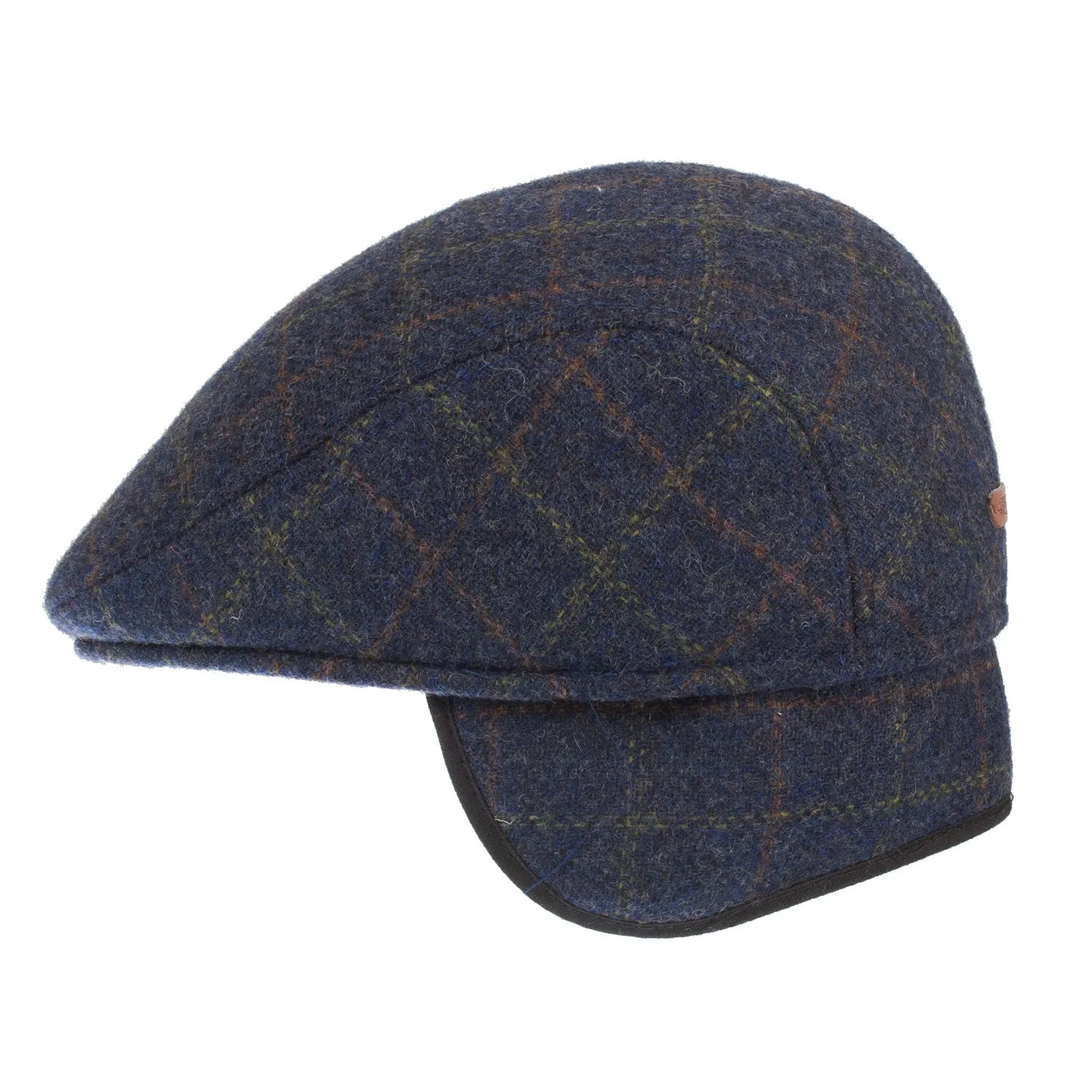 Men's Heritage Traditions Tweed Ear Flat Cap Blue Box Tweed