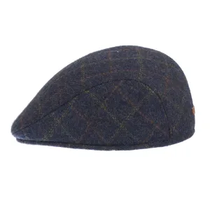 Men's Heritage Traditions Tweed Ear Flat Cap Blue Box Tweed