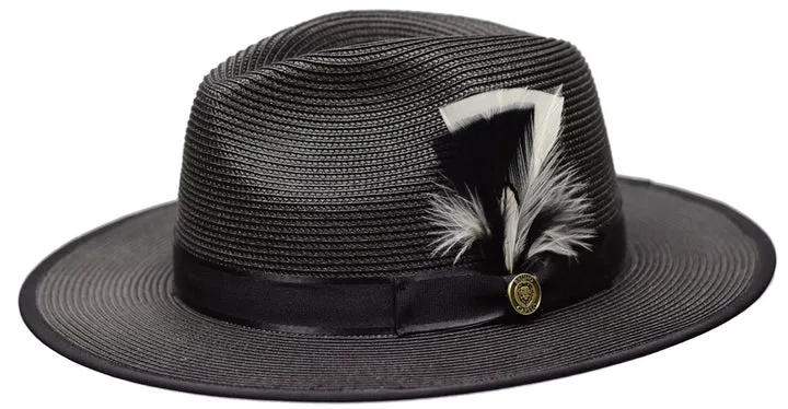 Michaelangelo Wide Brim Straw Fedora Hat by Bruno Capelo