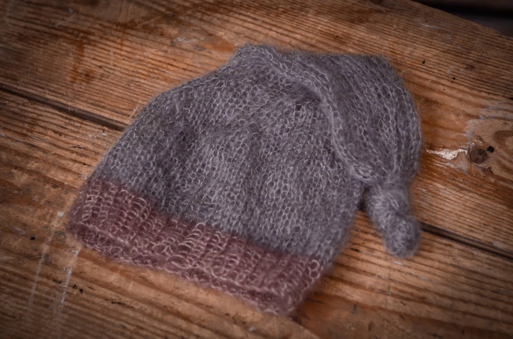 Mohair Sleeping Hat - Gray