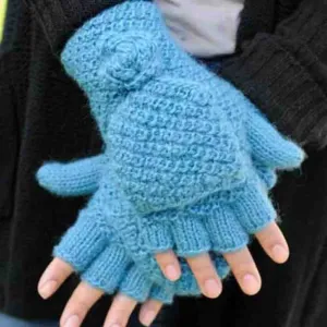 Mollie Fingerless Gloves Azure WorldFinds