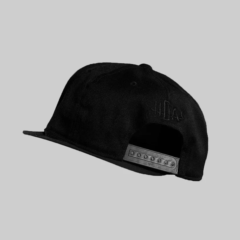 Monogram Snapback Cap | Black Logo