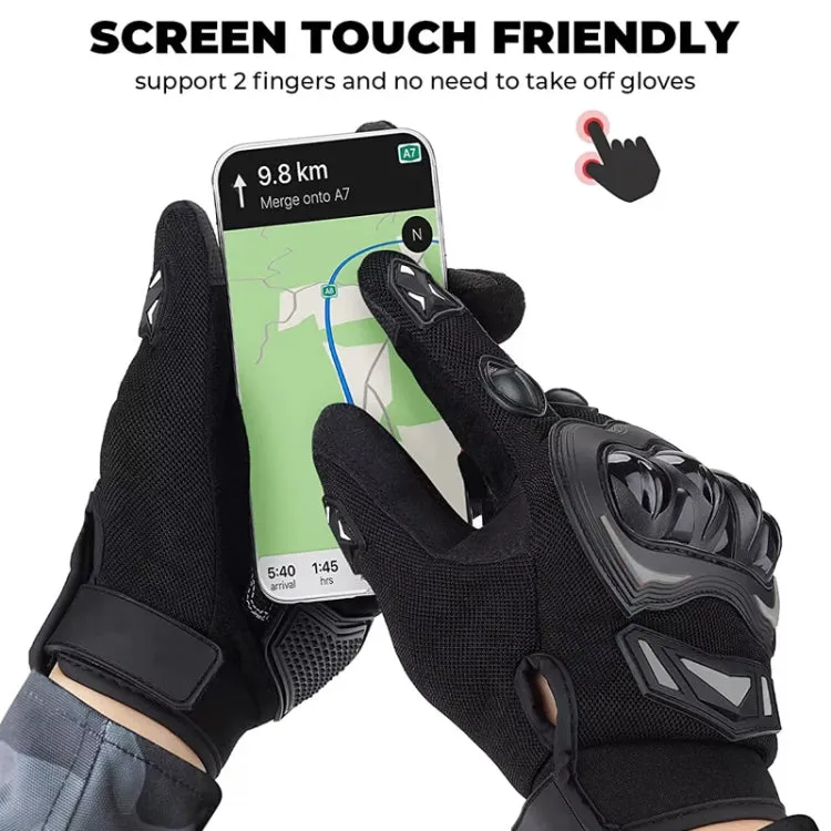 Motorcycle Outdoor Riding Non-slip Touch Screen Sun Protection Gloves, Size: XL(Black)