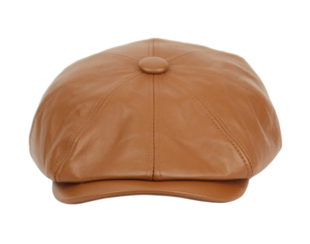 Ness | Leather Newsboy Cap