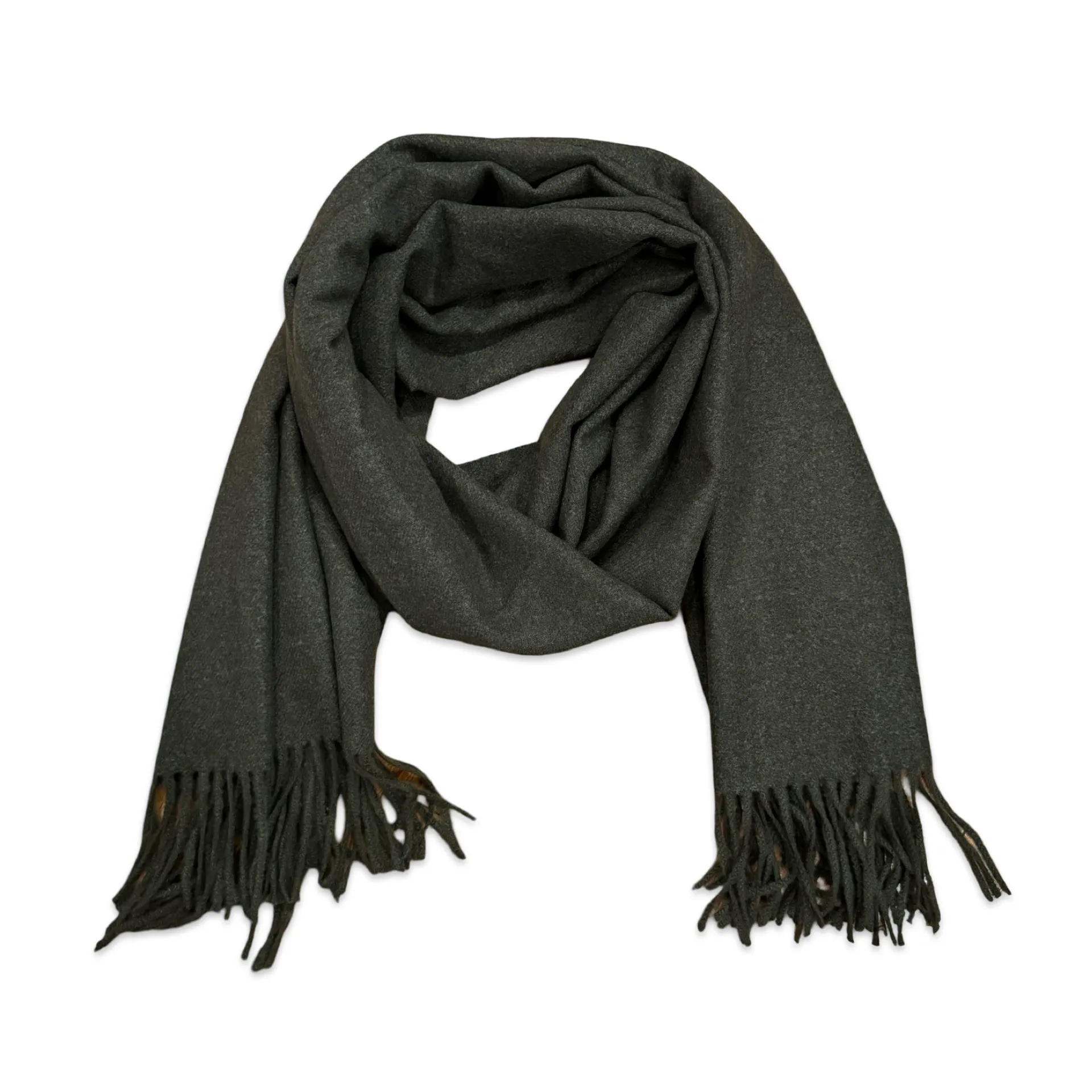 Noellery Plain Cashmere Fringed Scarf