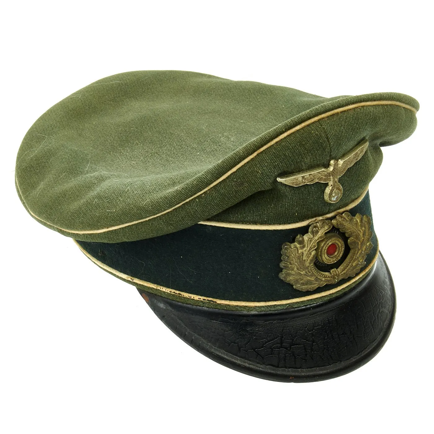 Original German WWII Army Heer Officer Simulated Crusher Visor Cap