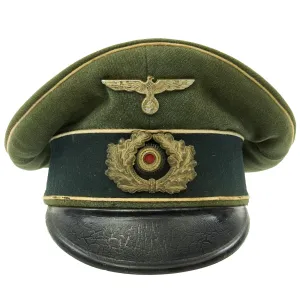 Original German WWII Army Heer Officer Simulated Crusher Visor Cap