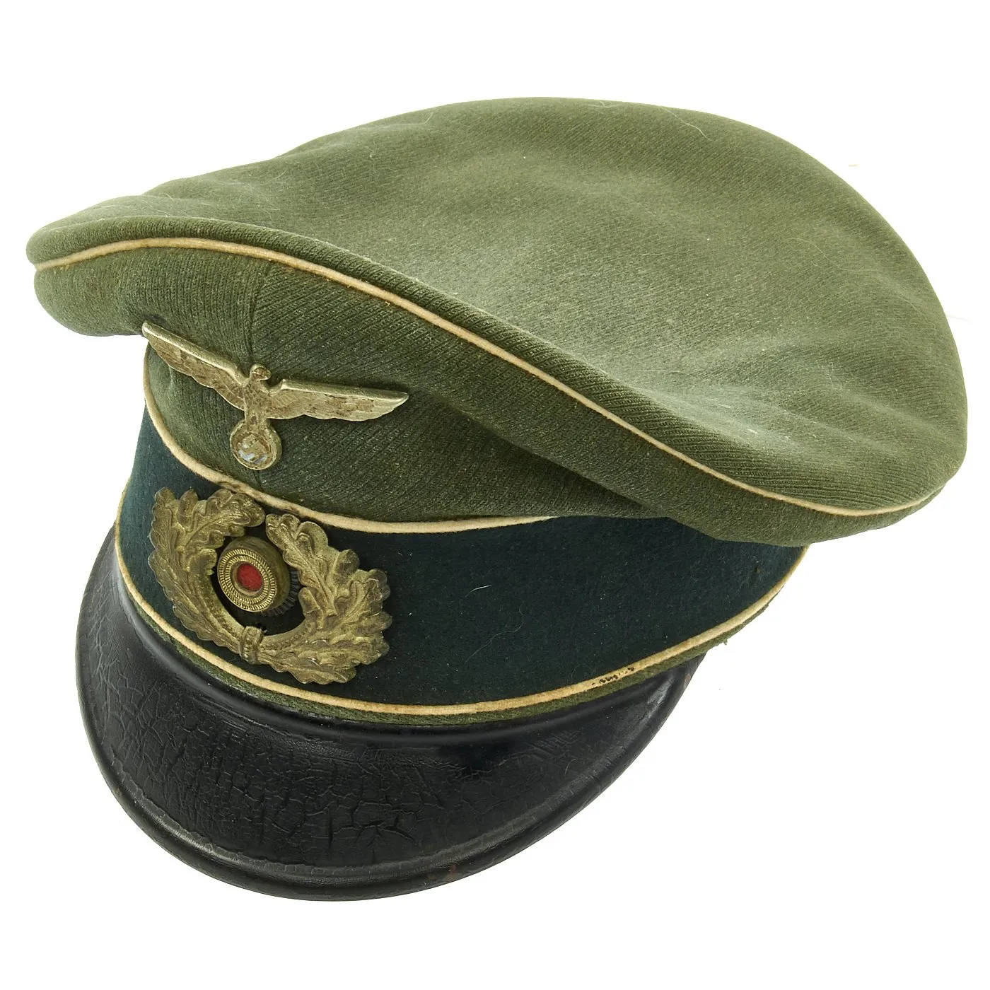 Original German WWII Army Heer Officer Simulated Crusher Visor Cap