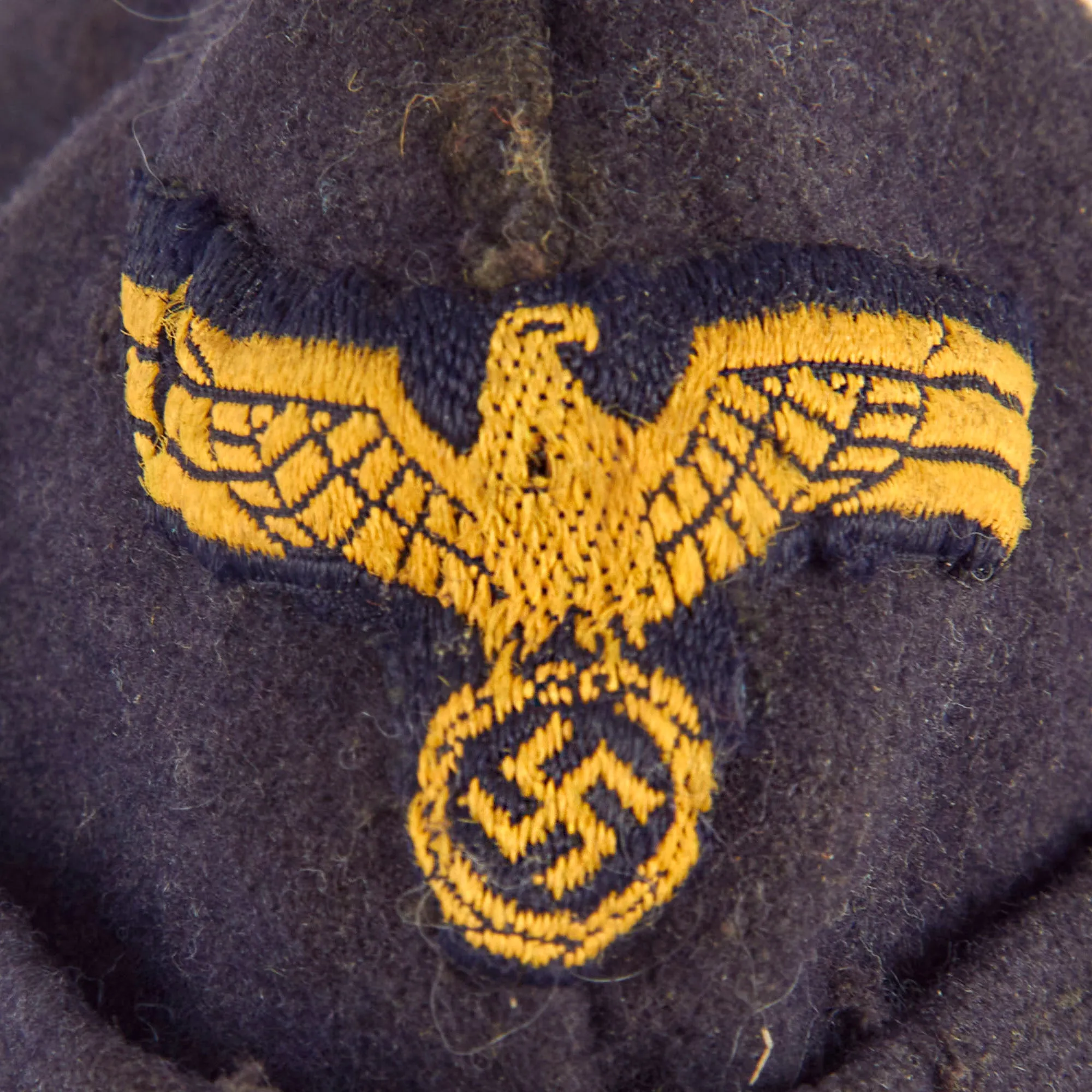 Original German WWII Service Worn Kriegsmarine Navy NCO M38 Overseas Cap - Schiffchen