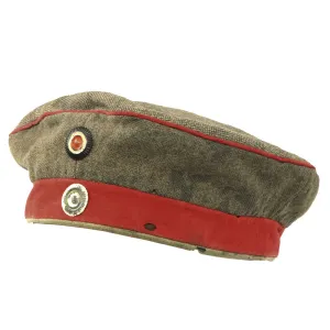 Original Imperial German WWI M1907 Feldmütze Field Cap with Kingdom of Saxony Cockade