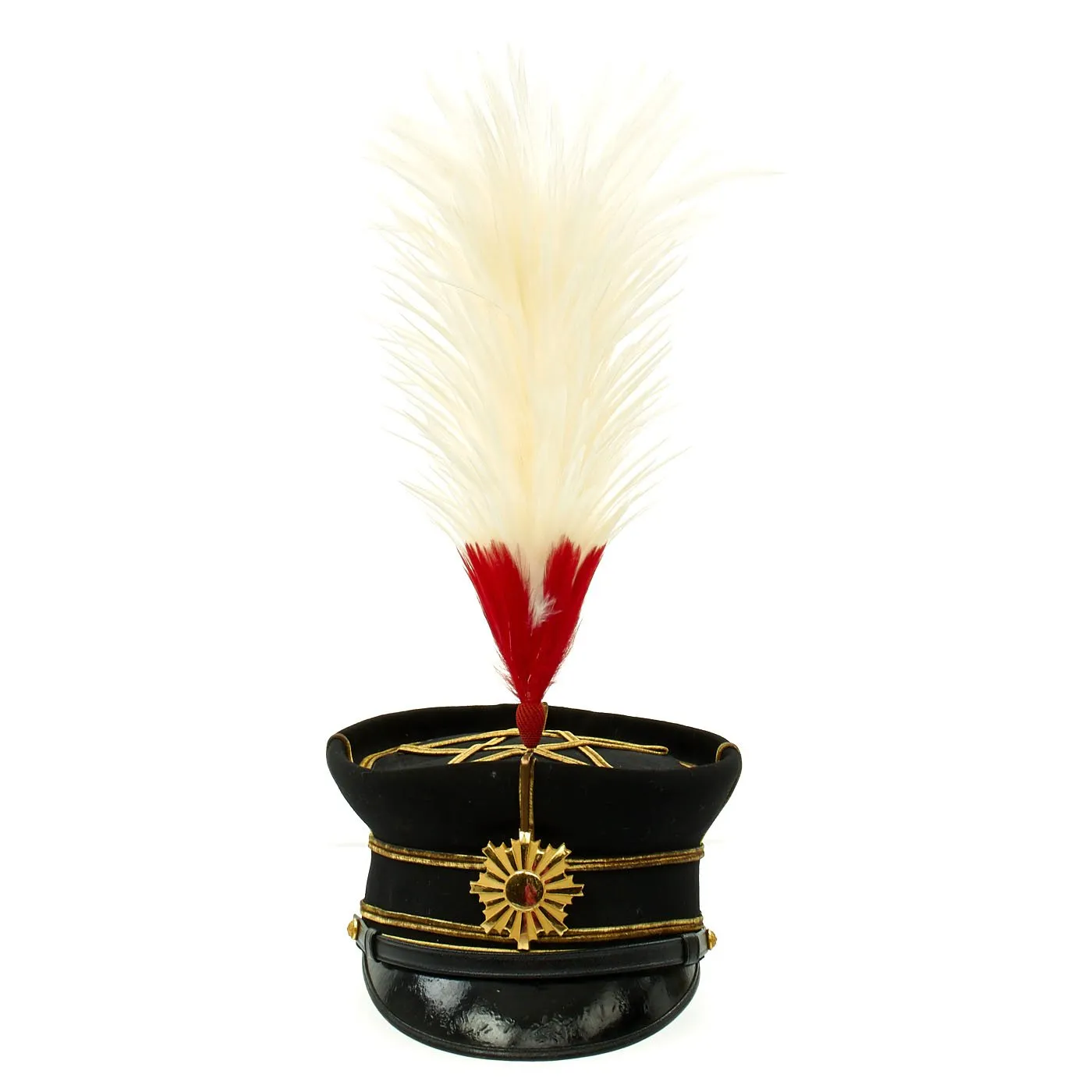 Original WWII Imperial Japanese Army Officer Dress Uniform Hat with Feather Plume in Original Boxes