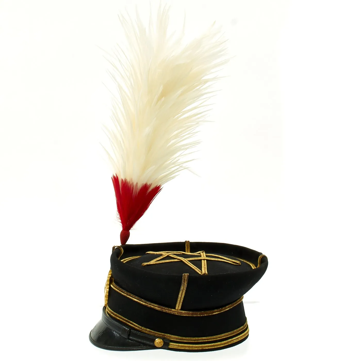 Original WWII Imperial Japanese Army Officer Dress Uniform Hat with Feather Plume in Original Boxes