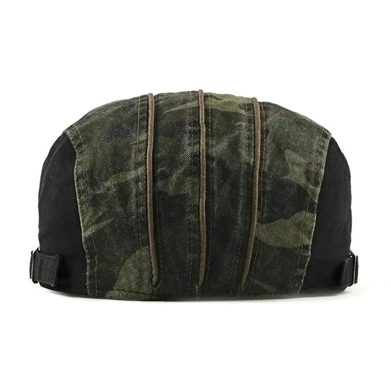 Patchwork Washed Cotton Flat Cap