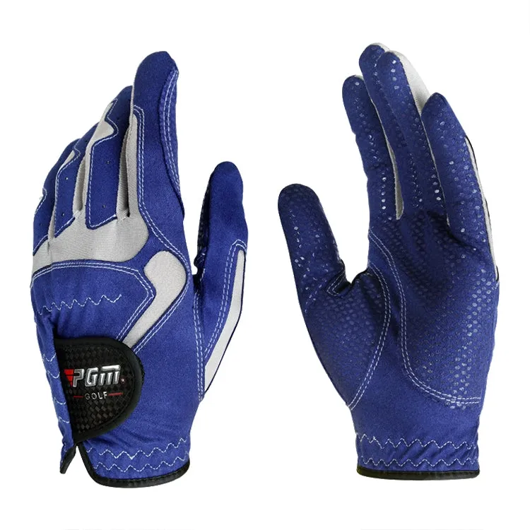 PGM Golf Left Hand Microfiber Cloth Anti-Slip Single Gloves for Men (Color:Blue Size:22)