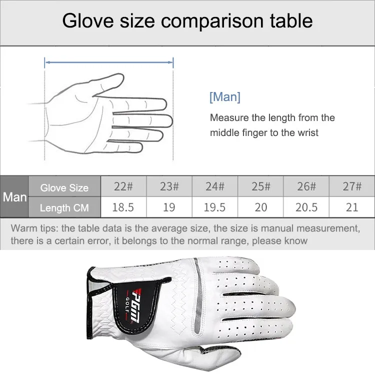 PGM Golf Sheepskin Anti-Slip Single Gloves for Men(Size: 26-Left Hand)