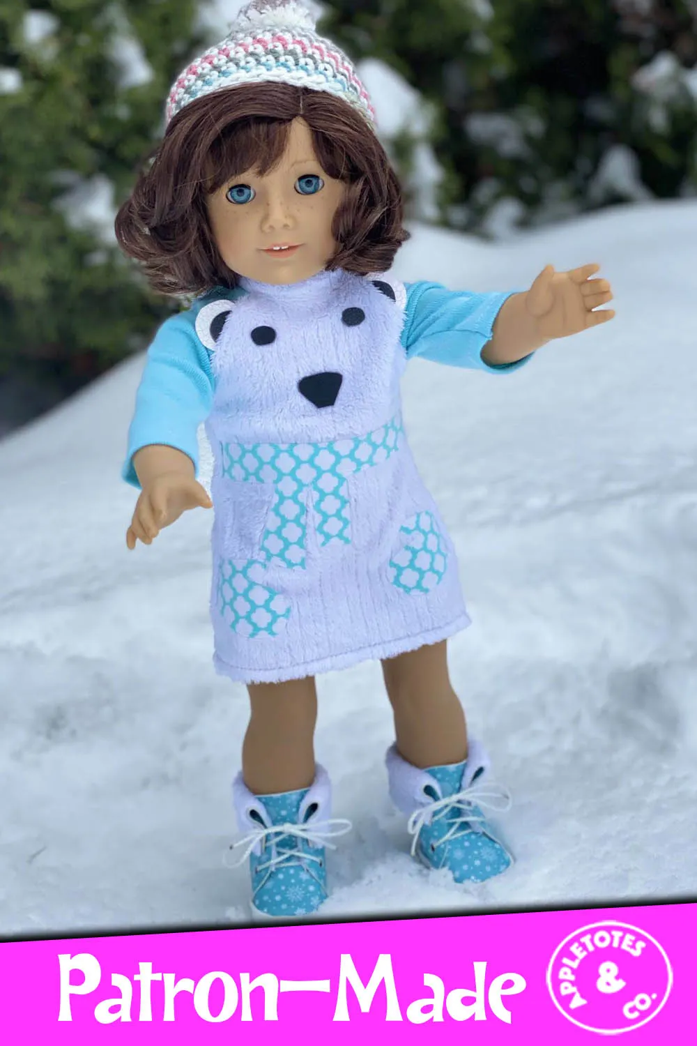 Polar Bear Dress 18 Inch Doll Sewing Pattern