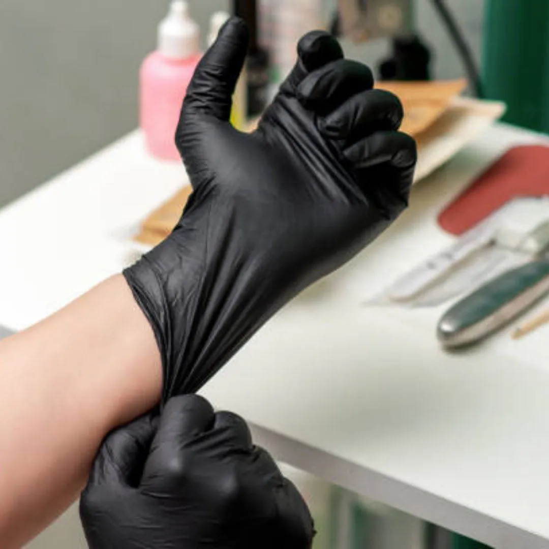 Polysilk by Shamrock Black Latex Gloves - Exam Grade, Powder Free (4 Mil), 100 Cases (Bulk)