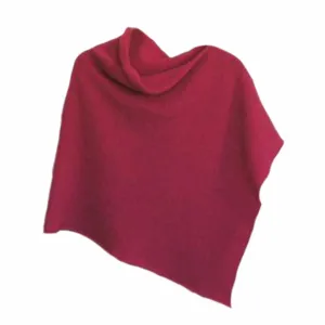 Poncho Soft Merino Lambswool Poppy Red