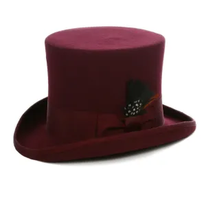 Premium Wool Burgundy Top Hat