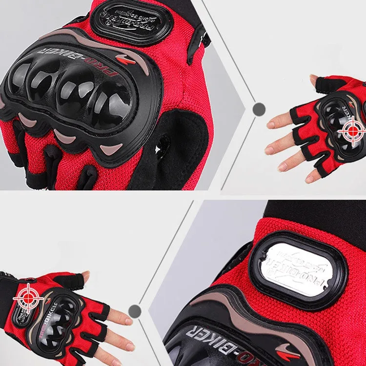 PRO-BIKER PRO01C Outdoor Cycling Glove Motorcycle Anti-Drop Safety Protection Half-Finger Glove, Specification: L(Black)