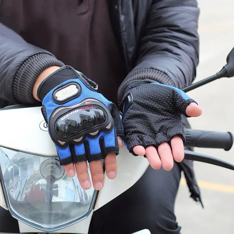 PRO-BIKER PRO01C Outdoor Cycling Glove Motorcycle Anti-Drop Safety Protection Half-Finger Glove, Specification: L(Black)