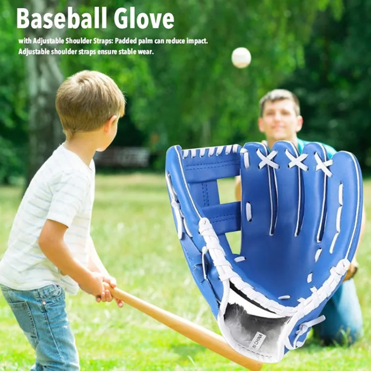 PVC Outdoor Motion Baseball Leather Baseball Pitcher Softball Gloves, Size:12.5 inch(Black)