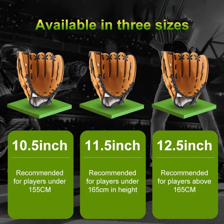 PVC Outdoor Motion Baseball Leather Baseball Pitcher Softball Gloves, Size:12.5 inch(Black)