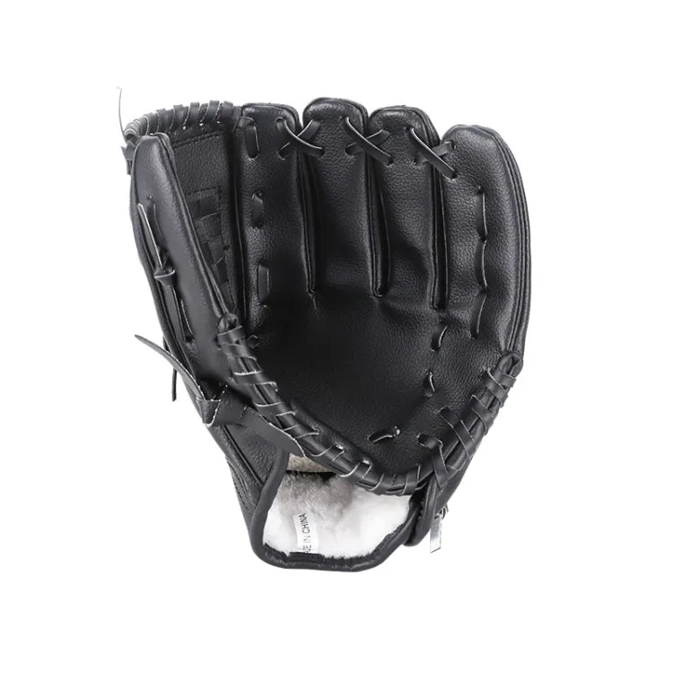 PVC Outdoor Motion Baseball Leather Baseball Pitcher Softball Gloves, Size:12.5 inch(Black)