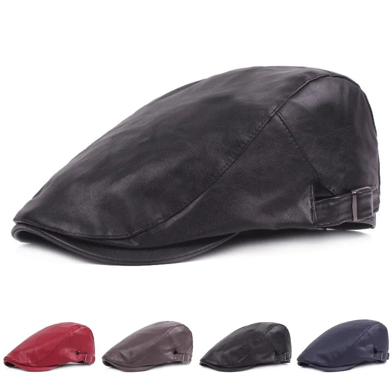 "Tiffen" Leather Flat Cap