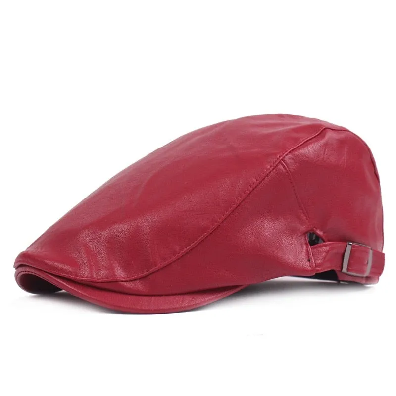 "Tiffen" Leather Flat Cap