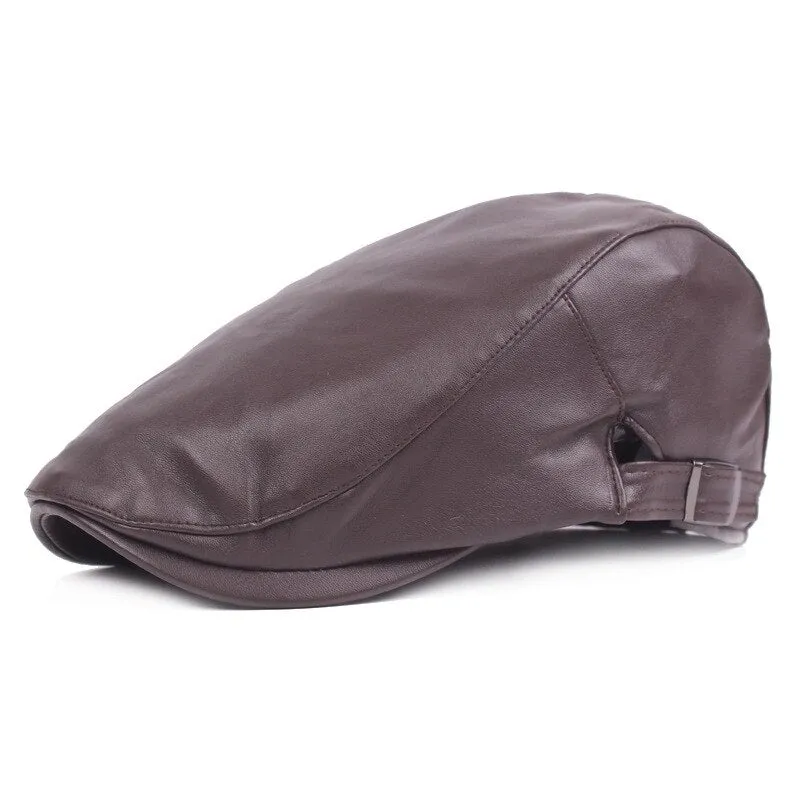 "Tiffen" Leather Flat Cap