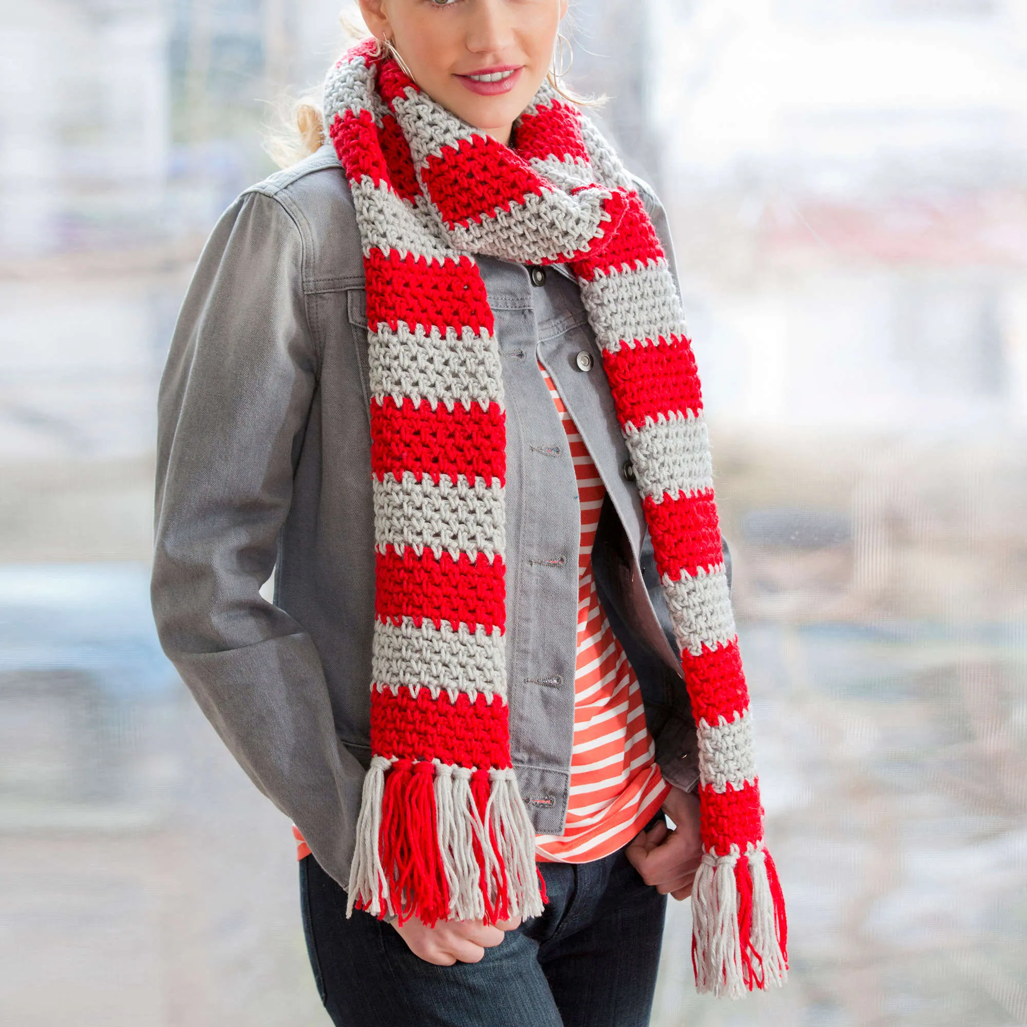 Red Heart Crochet My Team Forever Scarf