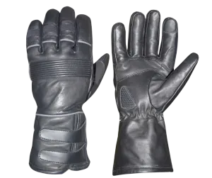 Reflective Gauntlet Leather Riding Gloves