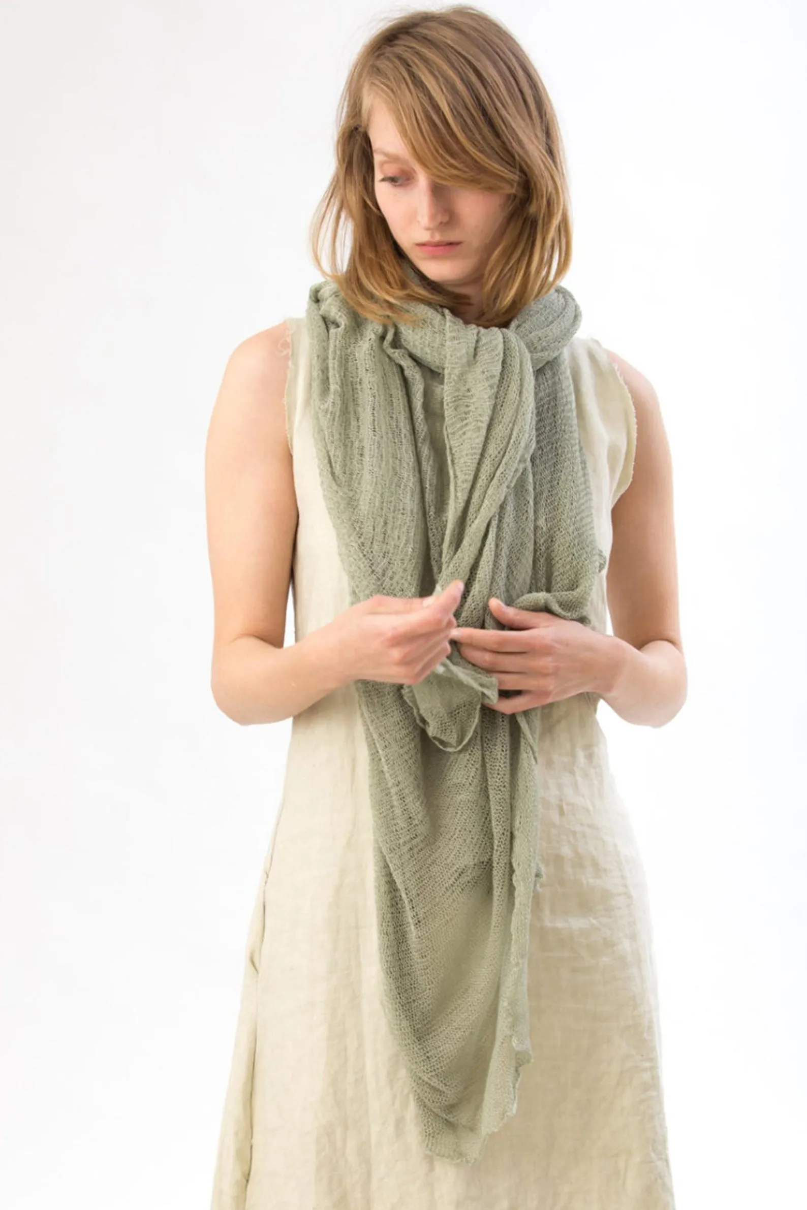 Sage Green Big Air Bamboo Light Scarf