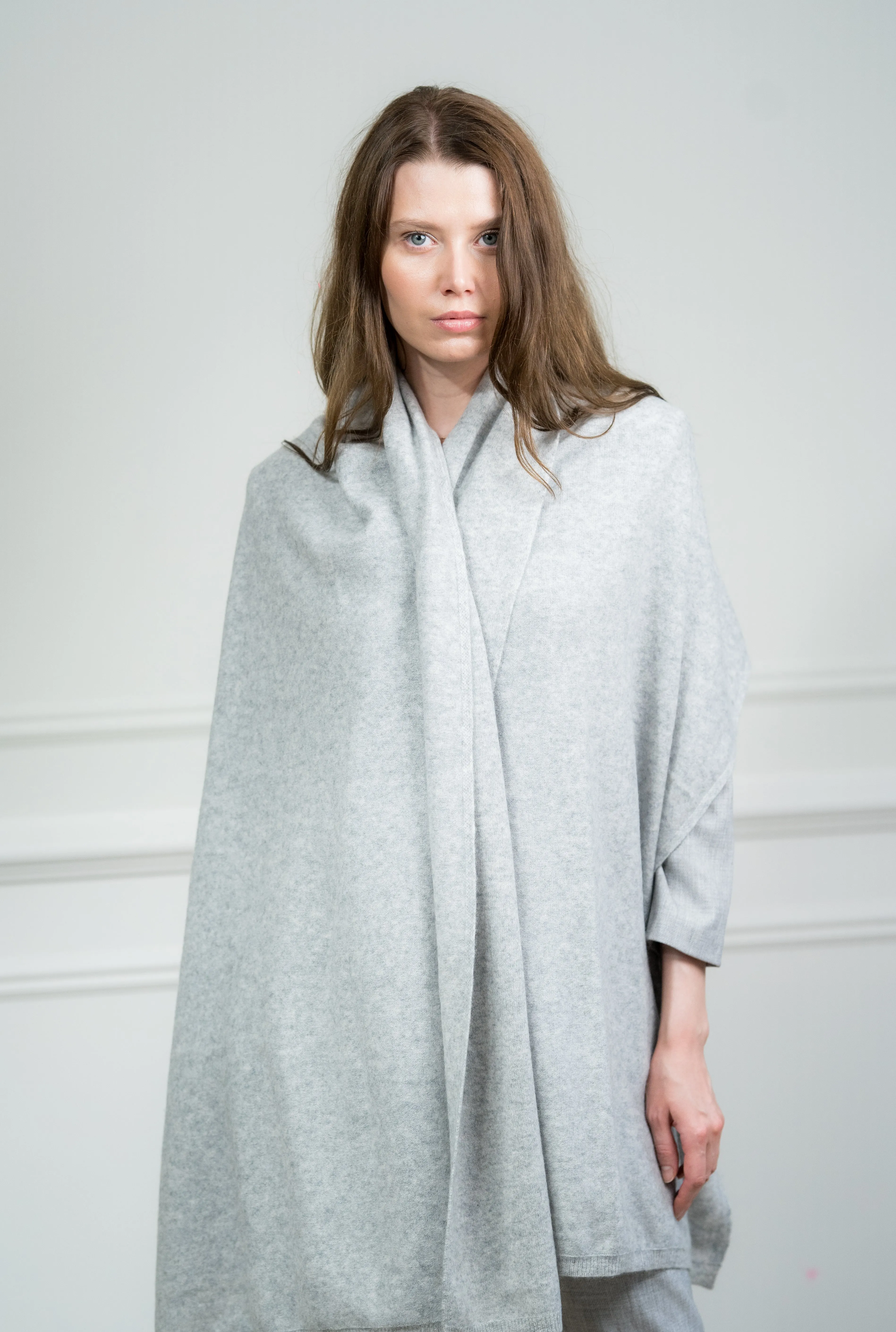 Silver Cashmere Travel Wrap