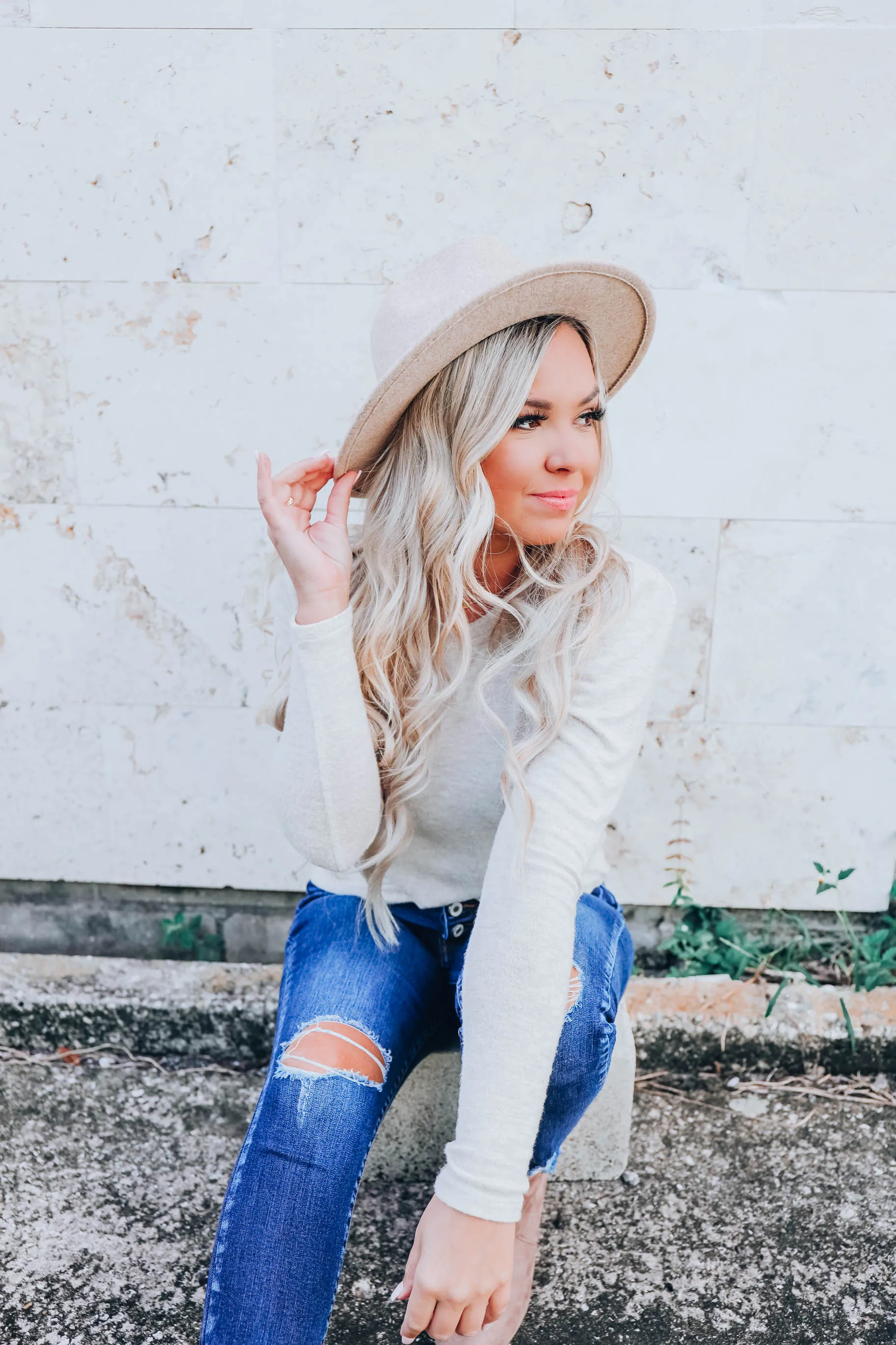 Simple Chic Panama Hat - Beige