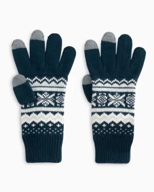 Southern Tide Fair Isle Tech Gloves - True Navy