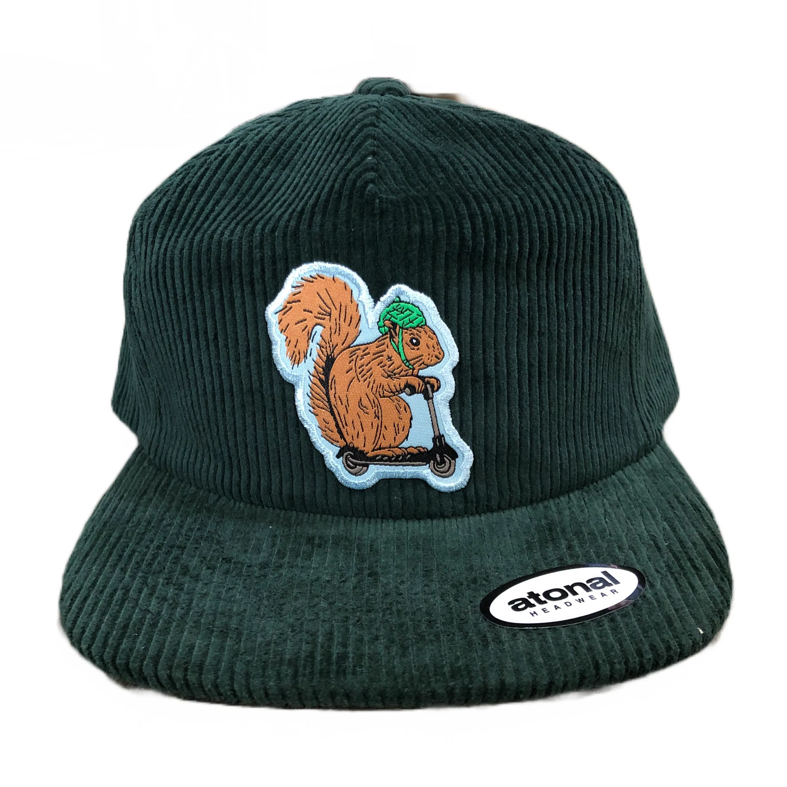 Squirrel on a Bird Corduroy Cap - Spruce